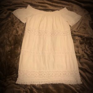 🎁✈️😊Crepey Cream, Smocked, Off The Shoulder Dress,by American Eagle Outfitters